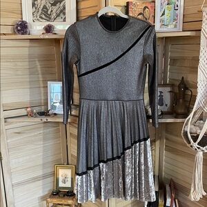 Chic Metallic Long Sleeve Dress